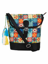 Geomat Digital Printed Canvas & Pu Sling Bag