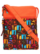 La Borsa Alphabet Print Canvas Sling Bag