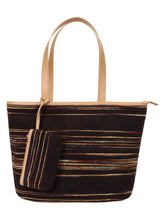 Wooly Striped Cotton Velvet Shoulder Bag