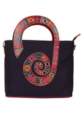 Modish Cotton Canvas & Leather Satchel Bag