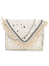 Gaper Medallion Embellished Cotton Jacquard Sling Bag