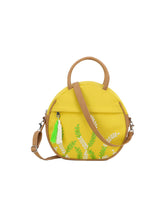 Verdant Floral Embroidered Cotton Canvas & Leatherette Sling Bag