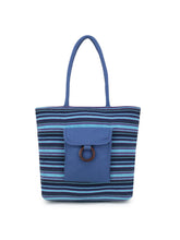 Jute Textured & Striped Shopping Bag