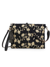 Lotus Faux Silk & Polyester Floral Emroidered Sling Bag