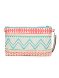 Ghoomar Acrylic Cotton Canvas Striped Embellished Sling Bag