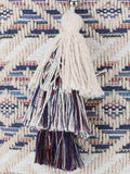 Boho Acrylic Jacquard Striped Self Design Tote Bag