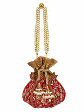 Lotus Artsilk Party Potli Bag