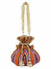 Lotus Artsilk Party Potli Bag