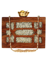 Timber Sequins Wooden Party Clutch
