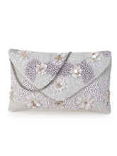 Blush Cotton Canvas Floral Embellished Sling Bag