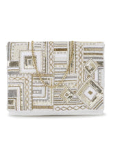 Boho Cotton Canvas Abstract Embellished Sling Bag