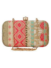 Geomat Embroidered Party Clutch