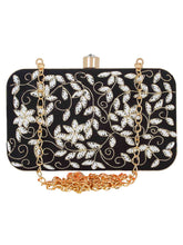 Adorn Embelished Faux Silk Fabric Clutch