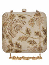 Vista Embellished Faux Silk Box Clutch