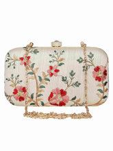 Tulle Embroidered Faux Silk Clutch