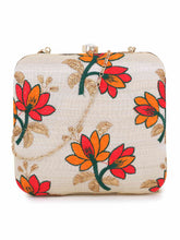 Vista Floral Embroidered Faux Silk Clutch