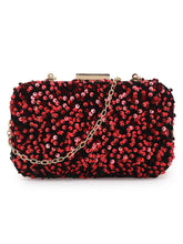 Quill Velvet Sequined Box Clutch