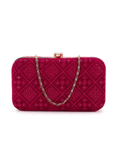 Hue Velvet Harlequin Embroidered Clutch