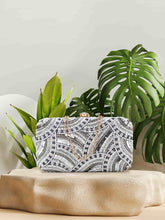 Adorn Abstract Embellished Faux Silk Clutch