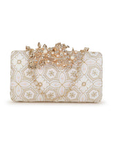 Adorn Ethnic Embroidered Faux Silk Clutch