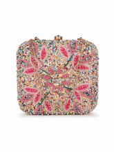 Vista Stone work Embellished Faux Silk Clutch