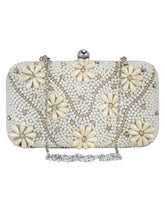 Adorn Embelished Faux Silk Fabric Clutch
