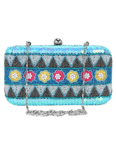 Adorn Embelished Faux Silk Fabric Clutch