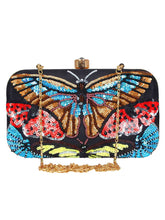 Adorn Embellished Faux Silk Clutch