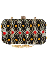 Adorn Embroidered & Embellished Faux Silk Clutch