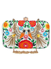 Adorn Embroidered & Embellished Faux Silk Clutch
