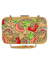 Adorn Embroidered & Embellished Faux Silk Clutch