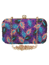 Adorn Embellished Faux Silk Clutch