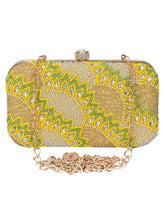 Adorn Embellished Faux Silk Clutch