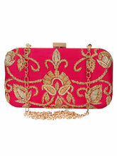 Adorn Embellished Faux Silk Clutch