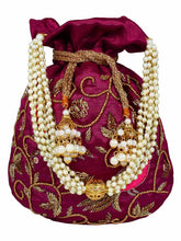 Dazzle Embellished Faux Silk Potli