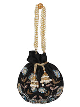 Dazzle Embellished Faux Silk Potli