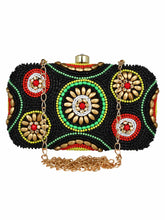 Adorn Embellished Faux Silk Clutch
