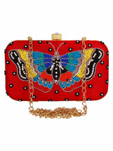 Adorn Embellished Faux Silk Clutch