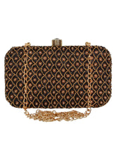Adorn Embellished Faux Silk Box Clutch