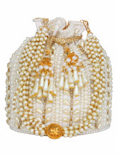 Dangle Embellished Faux Silk Potli