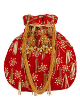 Dangle Embellished Velvet Potli