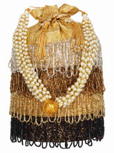 Dangle Embellished Faux Silk Potli