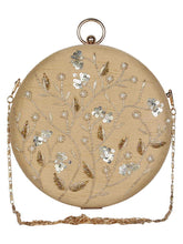 Gala Embellished Faux Silk Round Clutch