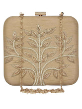 Vista Embellished Faux Silk Box Clutch