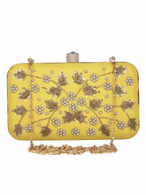Adorn Embellished Faux Silk Box Clutch