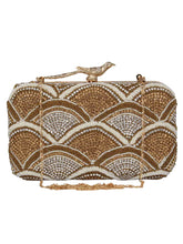 Adorn Embellished Faux Silk Box Clutch