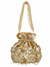 Dangle Sequines Embellished Faux Slik Potli