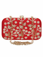 Adorn Embellished Faux Silk Clutch