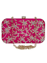 Adorn Embellished Faux Silk Clutch