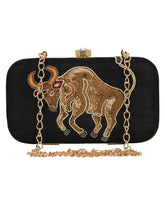 Zodiac Sequins Embellished Faux Silk Clutch Taurus
